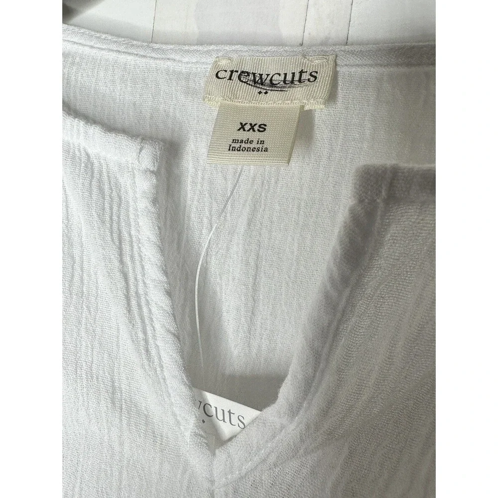 NWT J Crew Crewcuts Factory Girls Beach Dress XXS Cover Up Gauze Cotton White‎